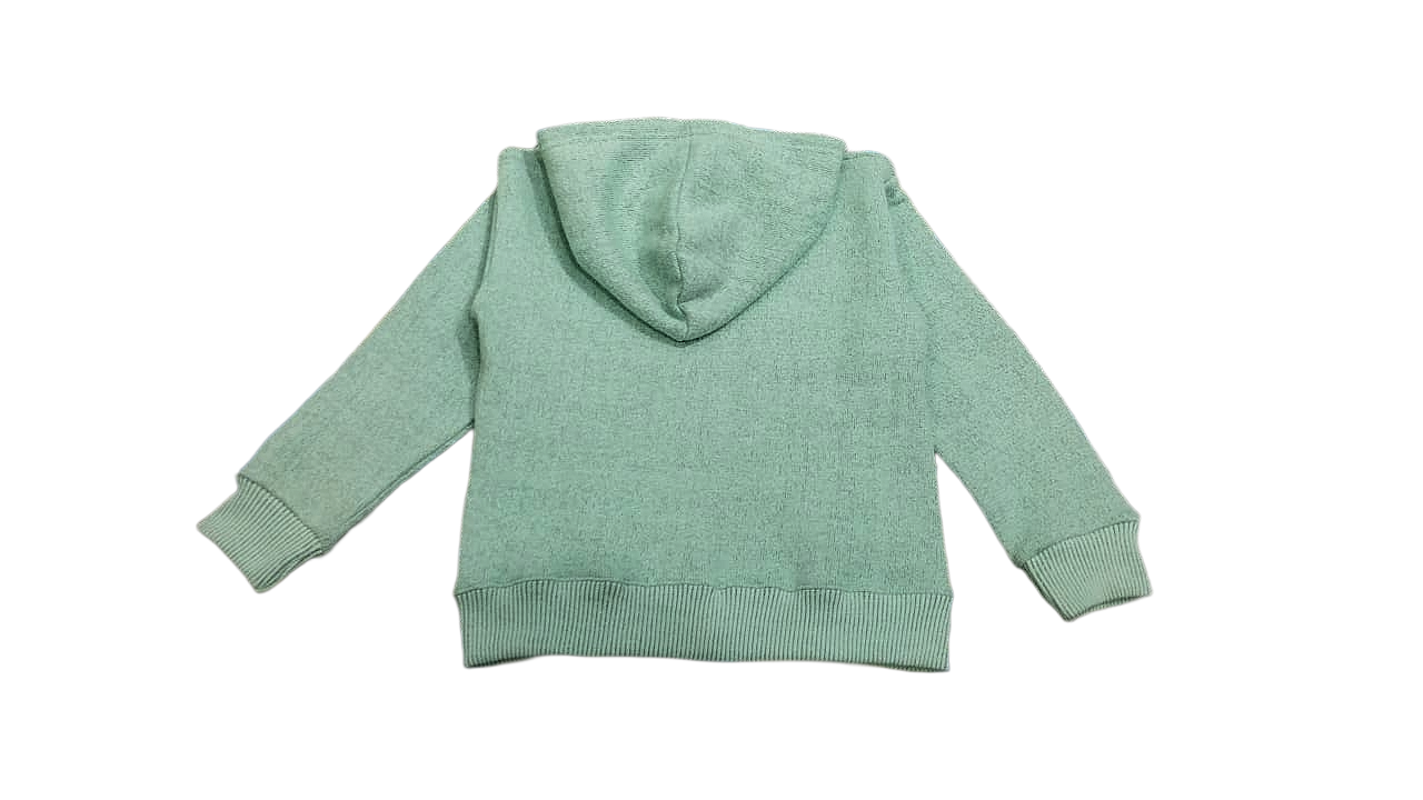 Unisex Kids' Mint Green Full-Zip Fleece Hoodie - Children's Hooded Sweatshirt
