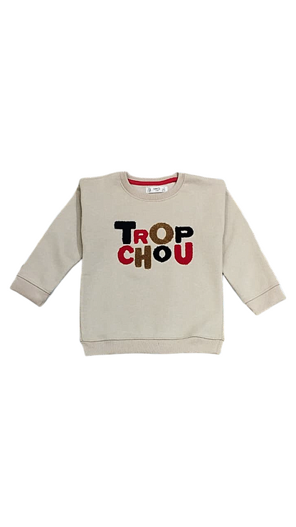 Kids TROP CHOU Sweatshirt - Winter Fleece with Puff Embroidery