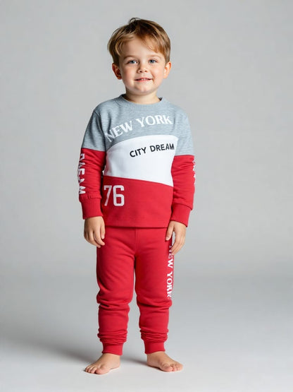 Kids NYC Dream Pajama Set - Cozy Full-Sleeve Cotton Sleepwear | Mochi Kid