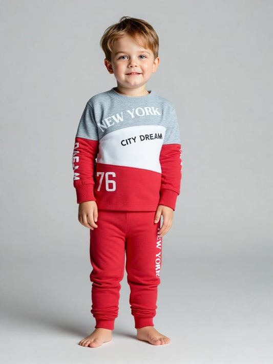 Kids NYC Dream Pajama Set - Cozy Full-Sleeve Cotton Sleepwear | Mochi Kid