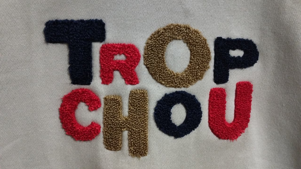 Kids TROP CHOU Sweatshirt - Winter Fleece with Puff Embroidery